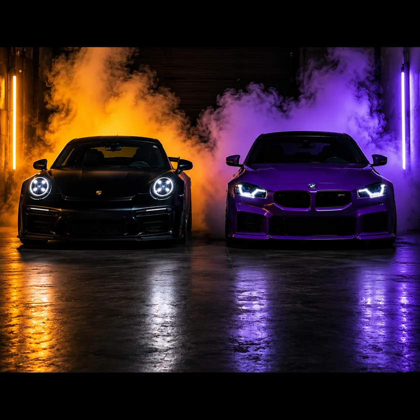 Porsche and BMW lined up
